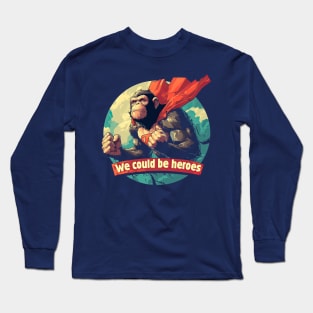 Heroes David Bowie Monkey Long Sleeve T-Shirt